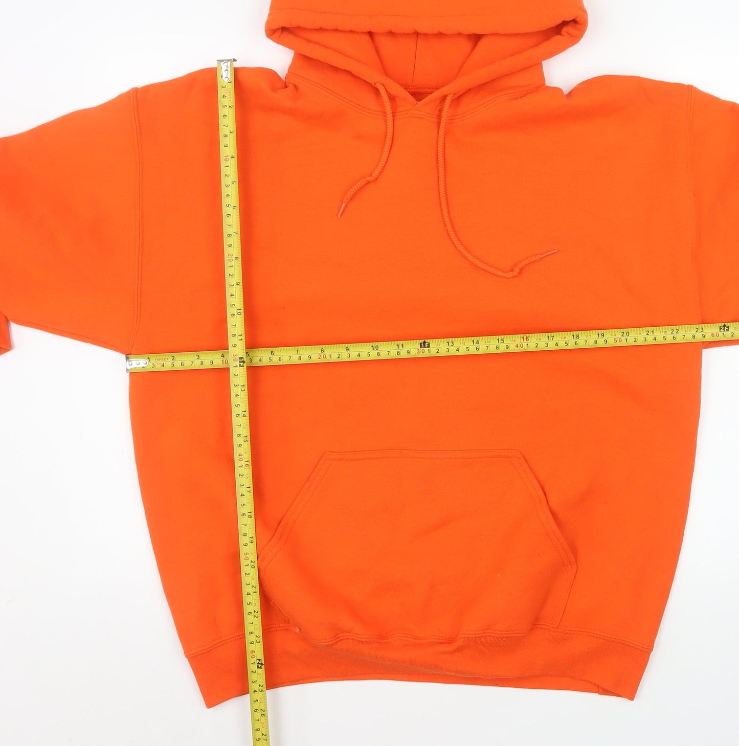 Gildan Womens Orange Pullover Hoodie Cotton Blend Size L