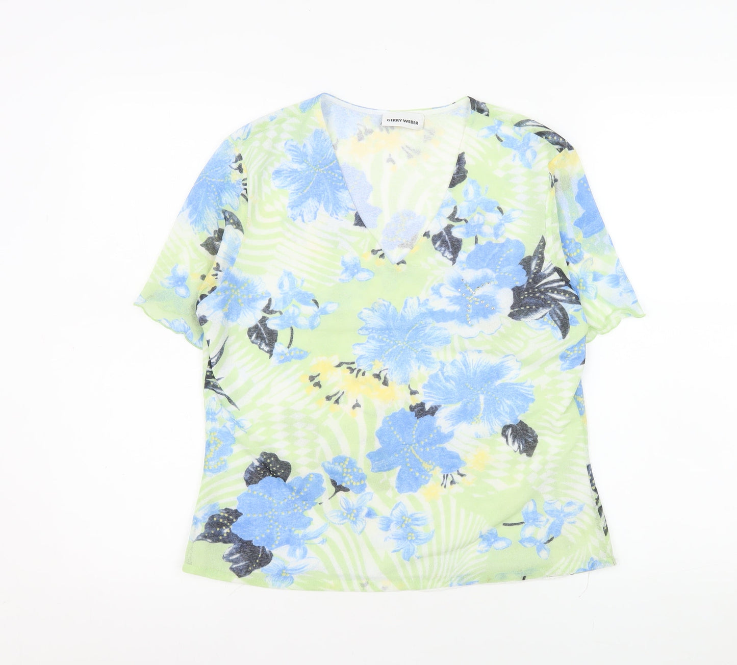 Gerry Weber Womens Multicoloured Floral V-Neck Tunic Blouse Size 14