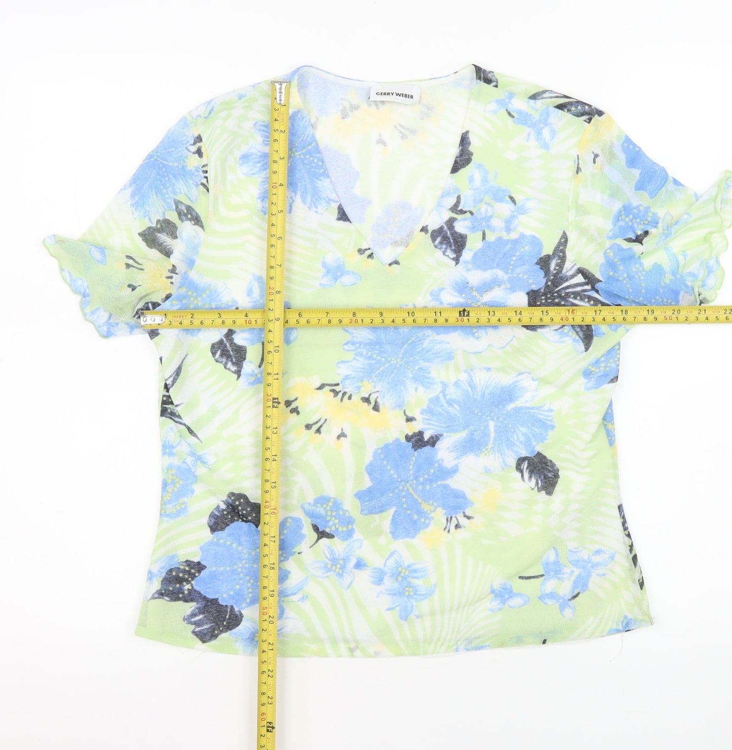 Gerry Weber Womens Multicoloured Floral V-Neck Tunic Blouse Size 14