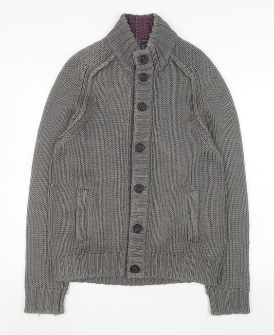 Ted Baker Men's Grey Wool Blend Button Cardigan Jacket Size M
