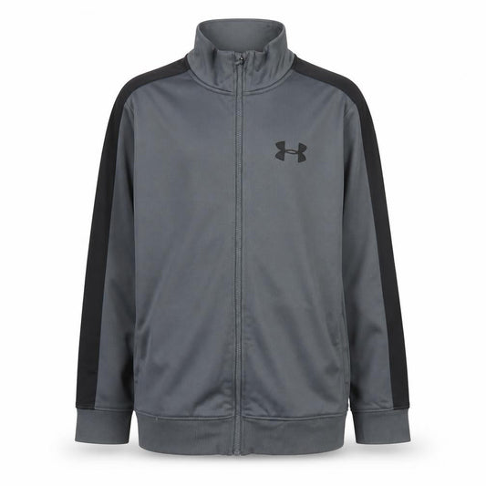 Under Armour Boys Grey Full Zip Track Jacket Size 10 Years Polyester