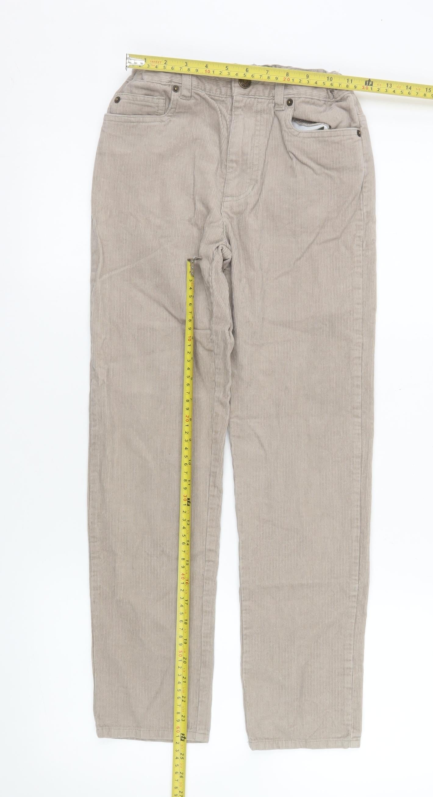 John Lewis Boys Beige Corduroy Chino Trousers 11 Years Elastic Waist