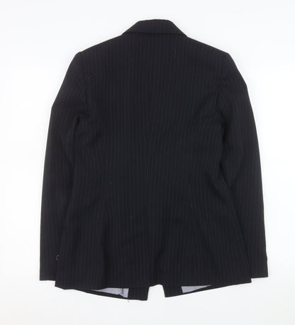 Close-up detail of Dunnes Women Black Pinstripe Single-Breasted Blazer, size 12