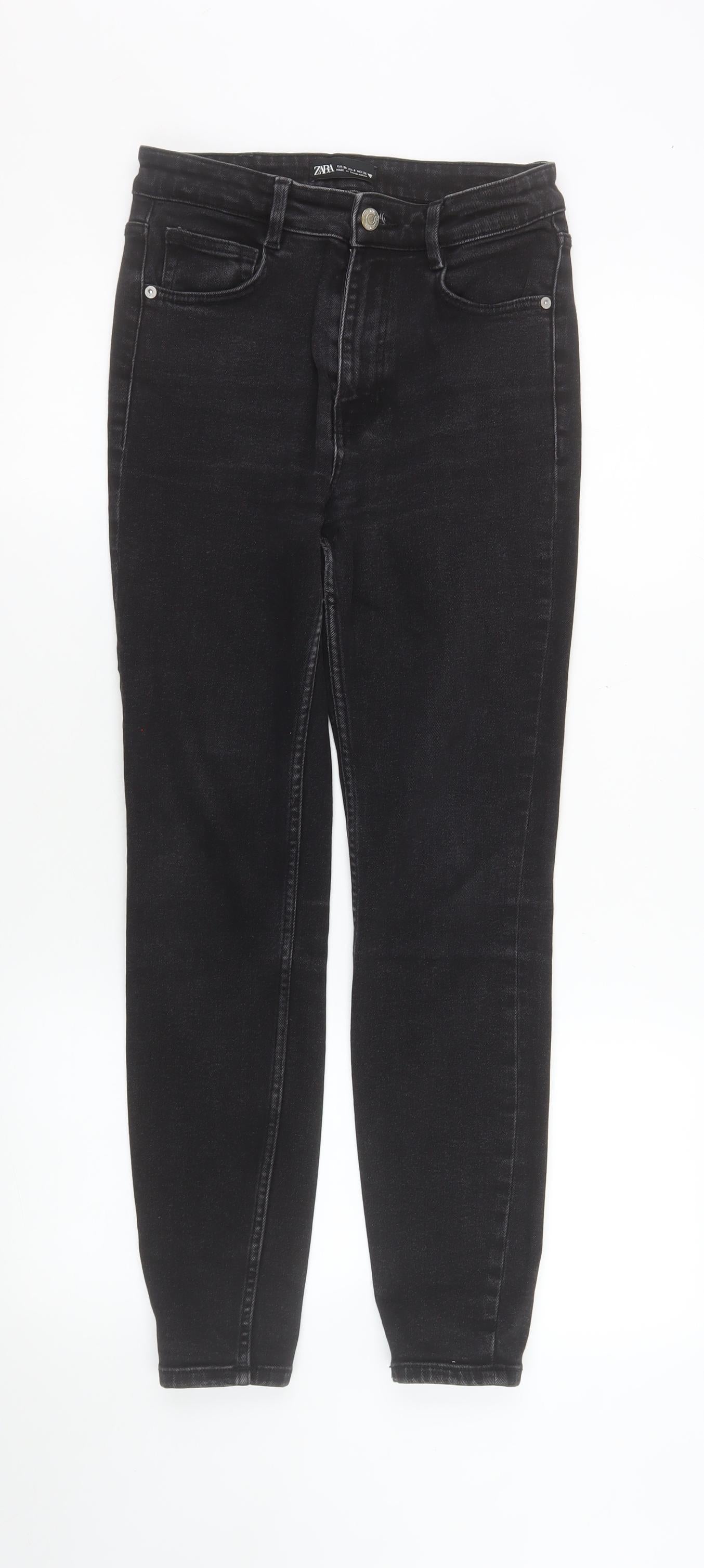 Zara Women Black Skinny Jeans Size 8 Slim Fit Denim