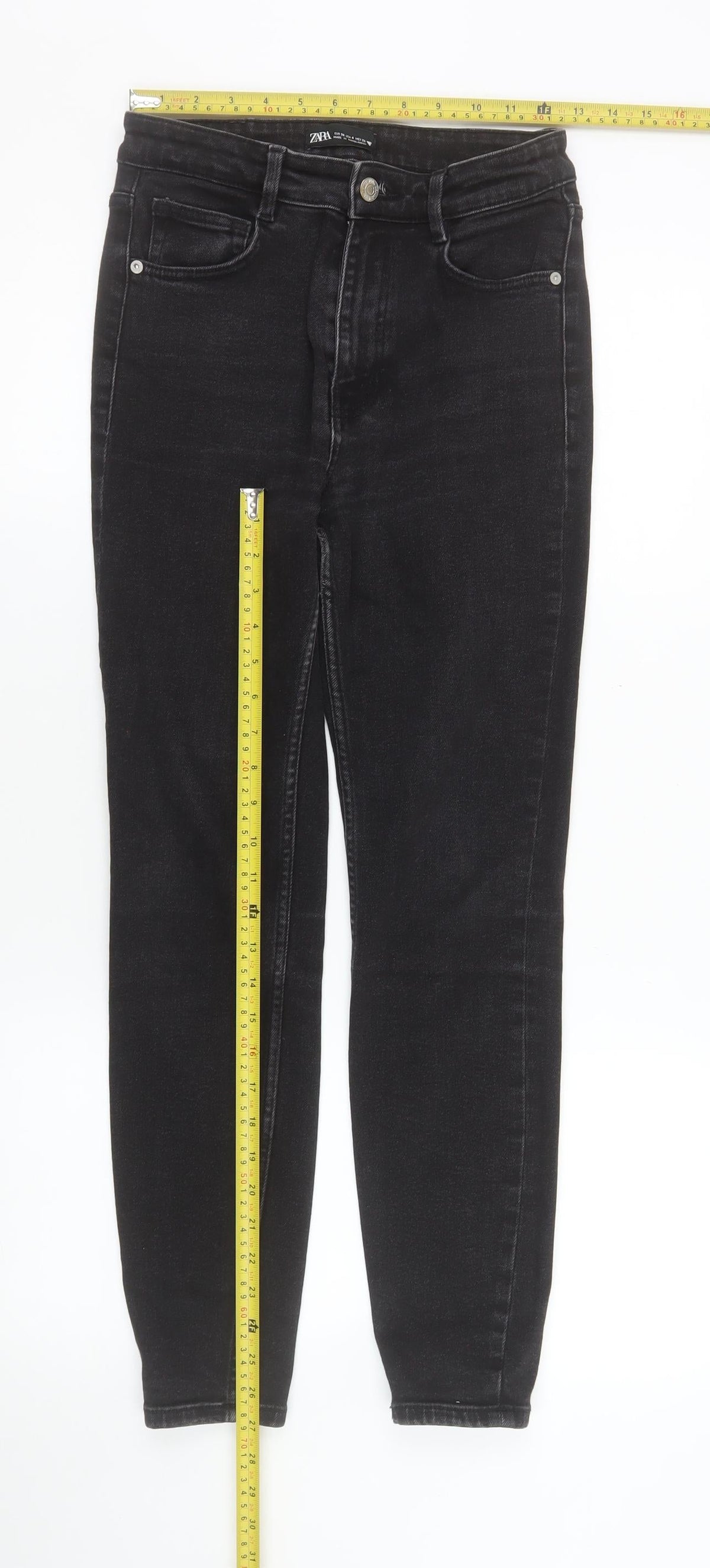 Zara Women Black Skinny Jeans Size 8 Slim Fit Denim