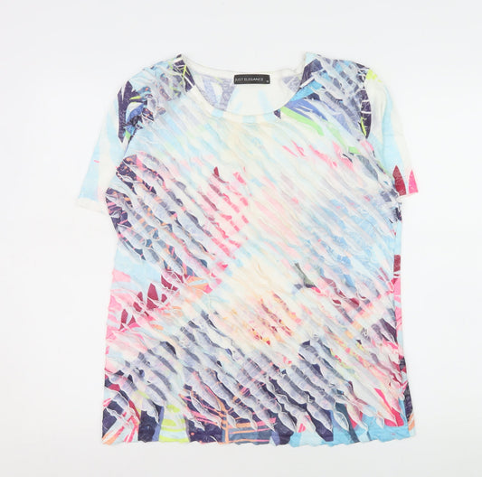 Just Elegance Women's Multicoloured Floral T-Shirt M Short Sleeve