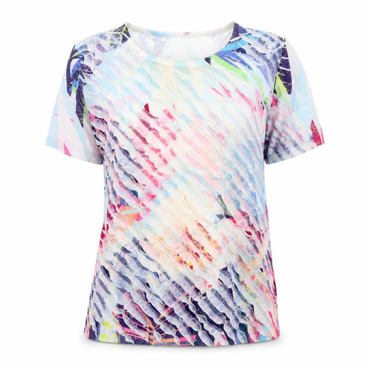 Just Elegance Women's Multicoloured Floral T-Shirt M Short Sleeve