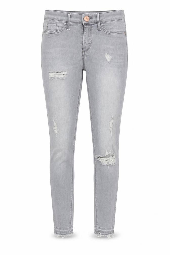 River Island Womens Grey Distressed Skinny Jeans Size 8