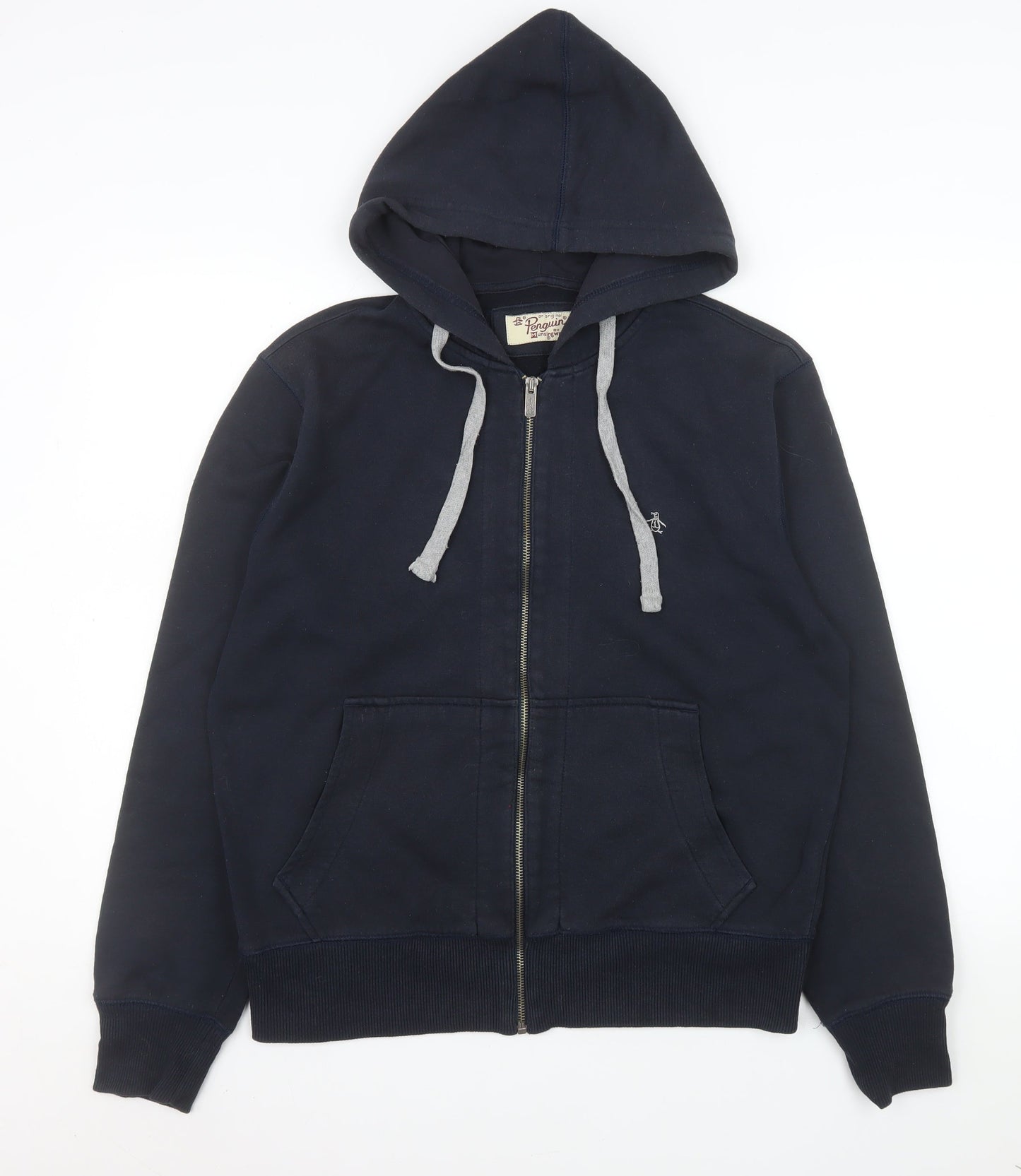 Penguin by Munsingwear Men's Blue Hooded Cotton Zip Jacket Size M
