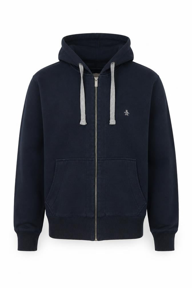 Original Penguin by Munsingwear Men's Blue Hooded Cotton Zip Jacket Size M