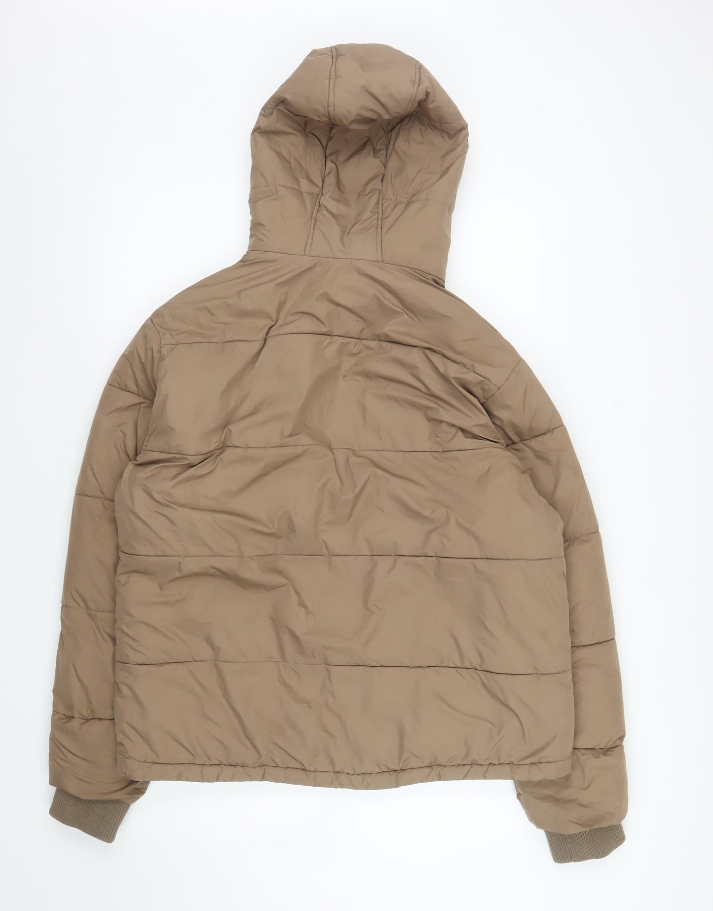 Pink Soda Sport Women Brown Hooded Puffer Jacket UK 12