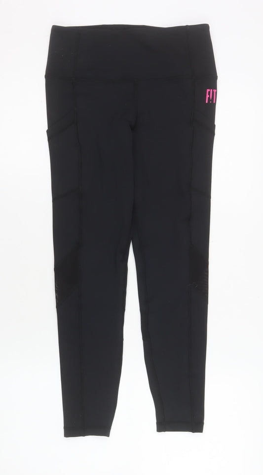 FIT PINK Women's Black Size 10 Ankle Leggings Gym Training