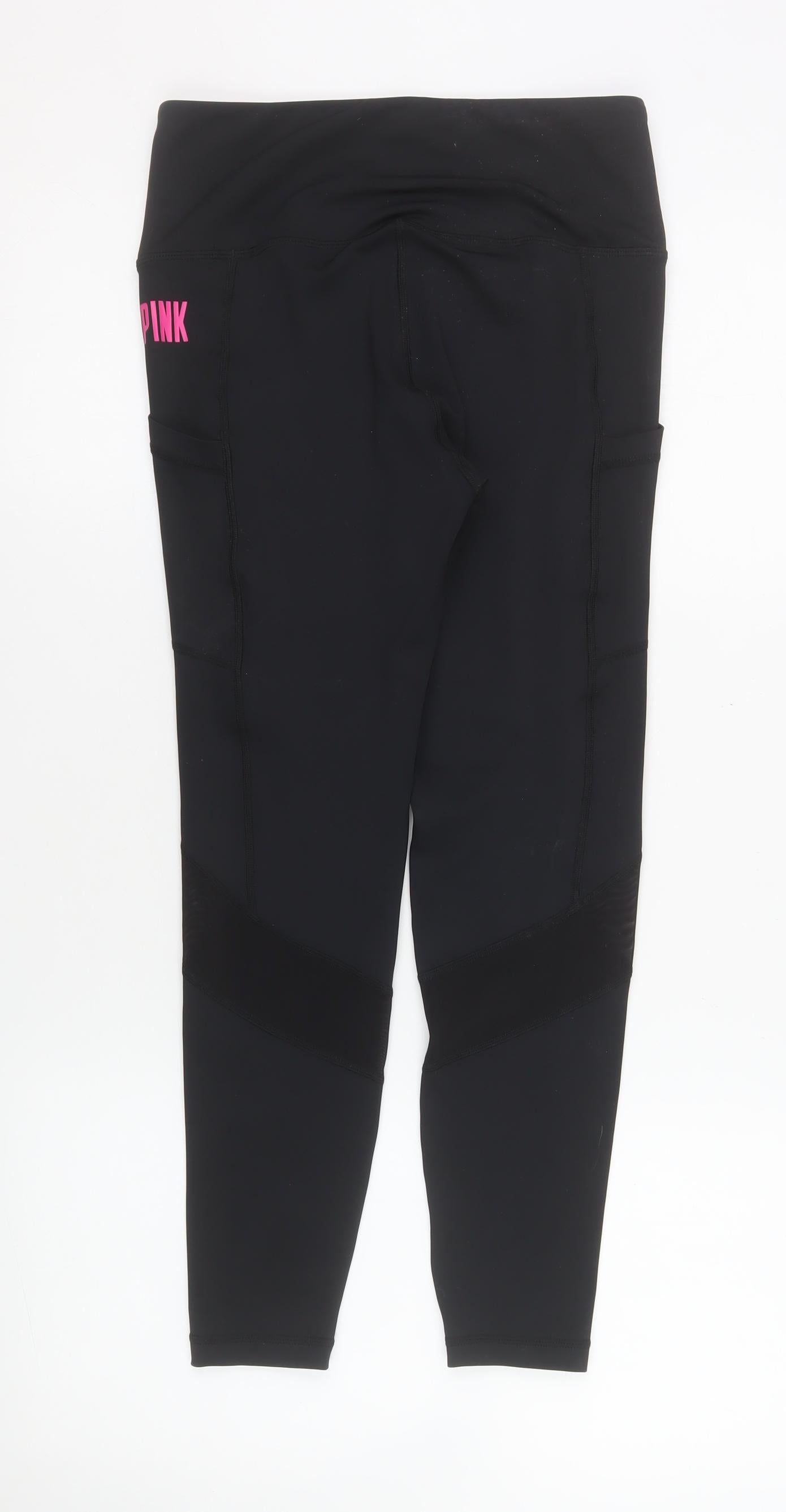 FIT PINK Women's Black Size 10 Ankle Leggings Gym Training