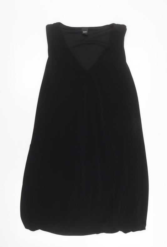 Esprit Women Black M Shift Strapless Knee Length Dress