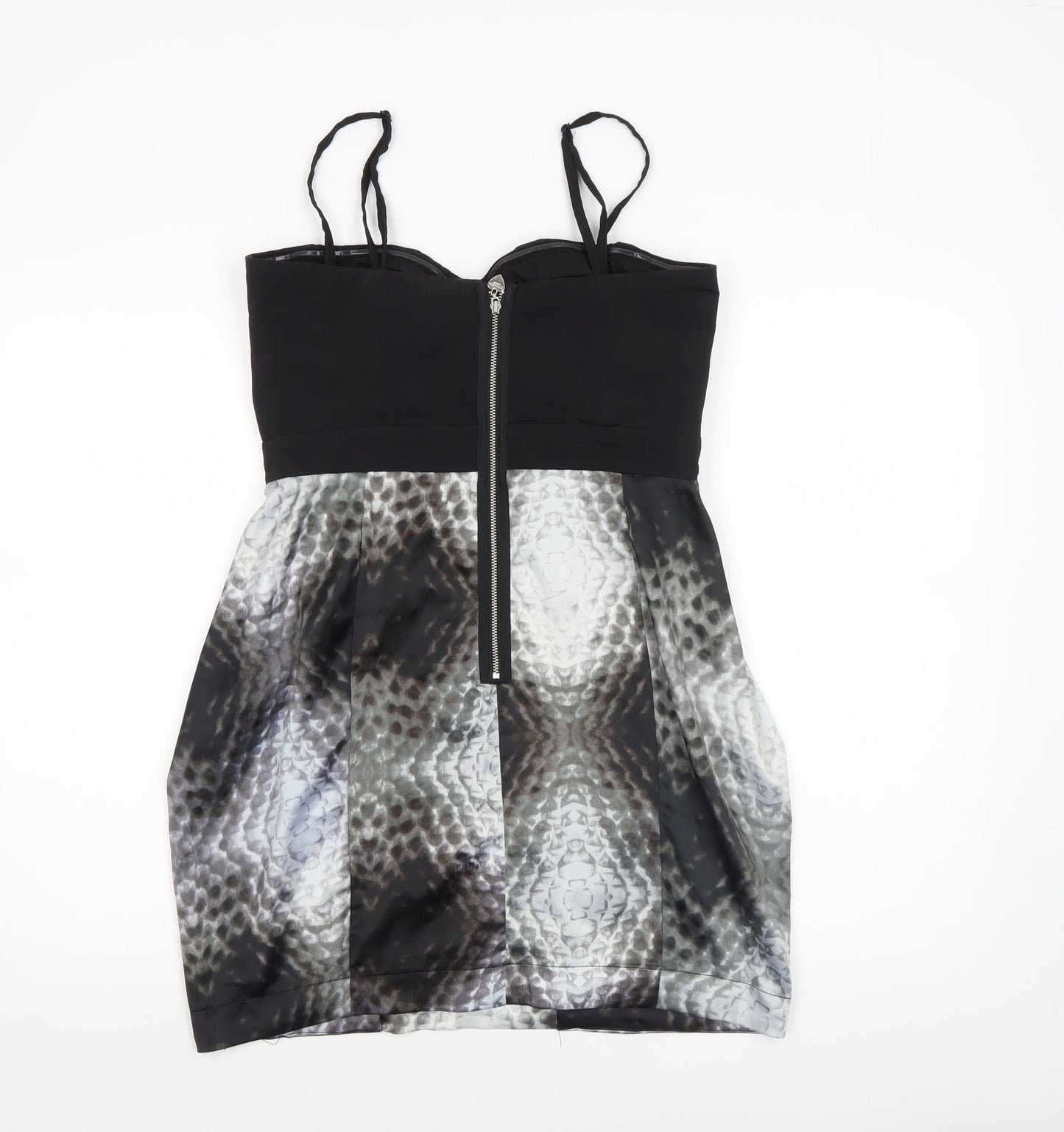 Lipsy Women’s Black Animal Print Bodycon Dress Size 12