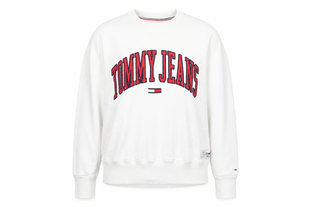 Tommy Jeans Women's White XL Crew Neck Pullover Sweatshirt