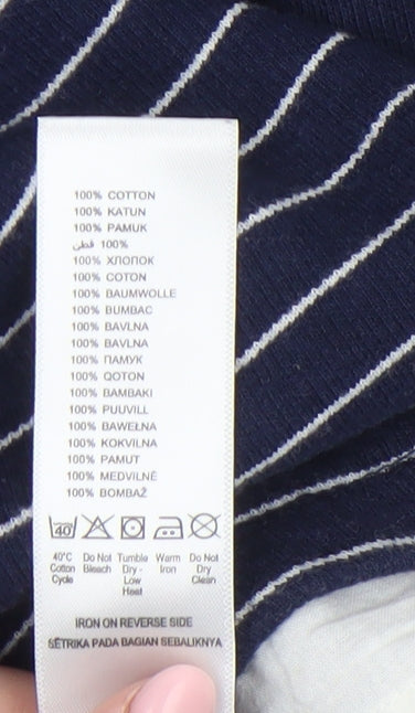 Jasper Conran Boys Navy Striped Cotton Pullover Jumper Age 11-12