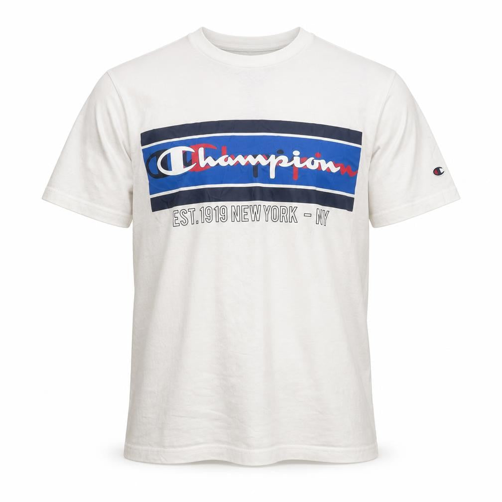 Champion Men’s White Medium Graphic Logo Cotton T-Shirt