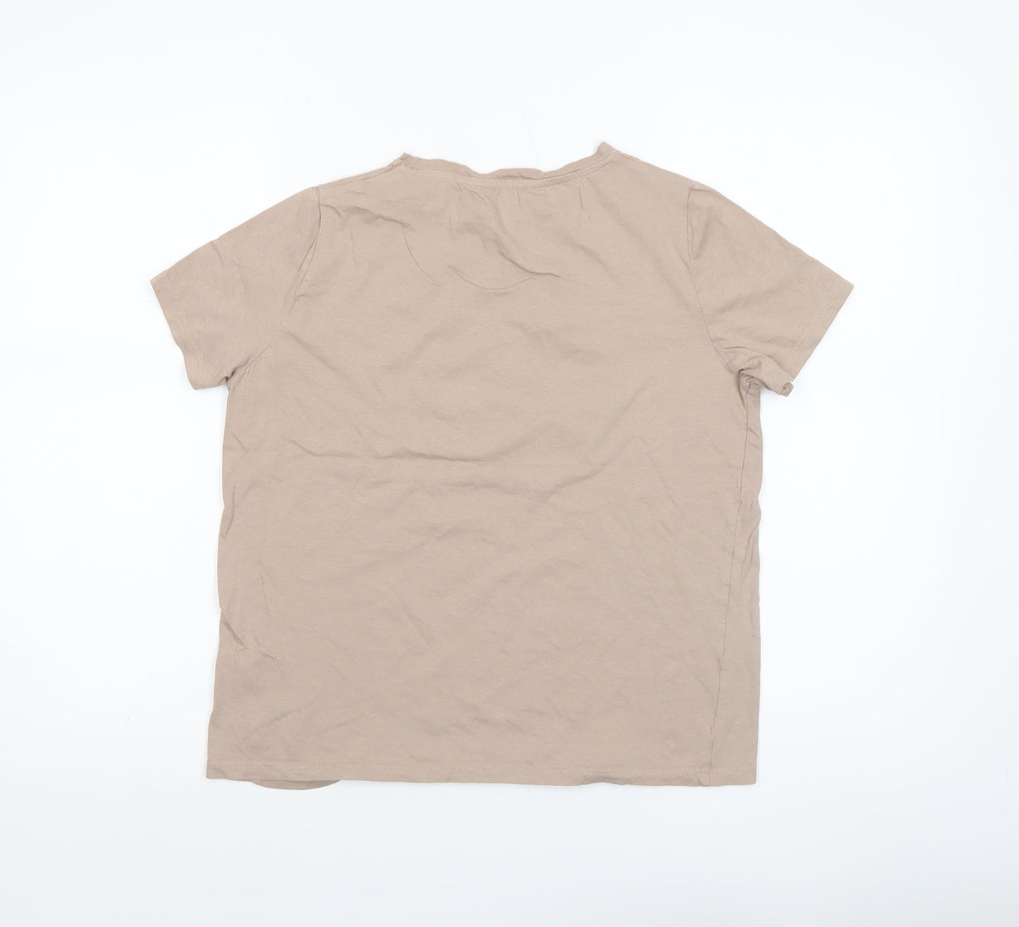 New Look Women’s Beige Butterfly Graphic Cotton T-Shirt Size 10