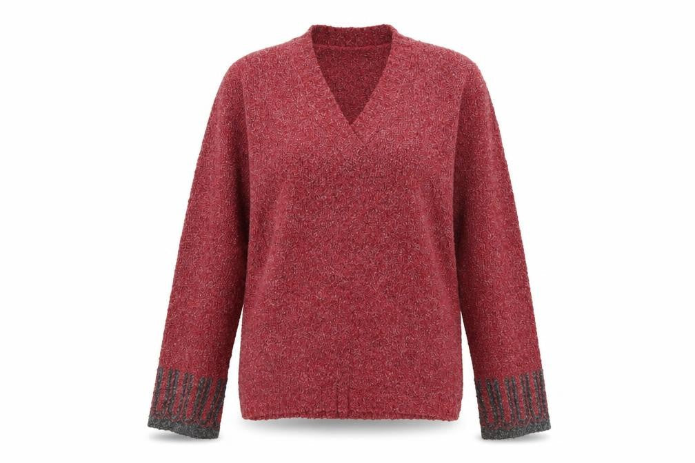 Columbia Womens Red V-Neck Knit Pullover Jumper Size M