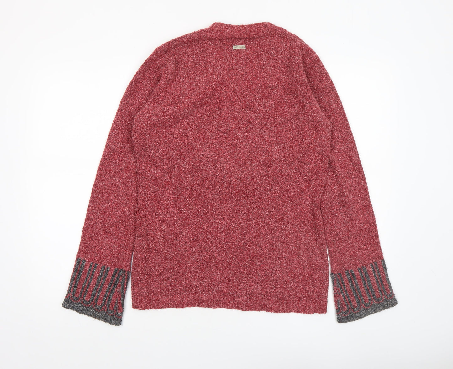 Columbia Womens Red V-Neck Knit Pullover Jumper Size M