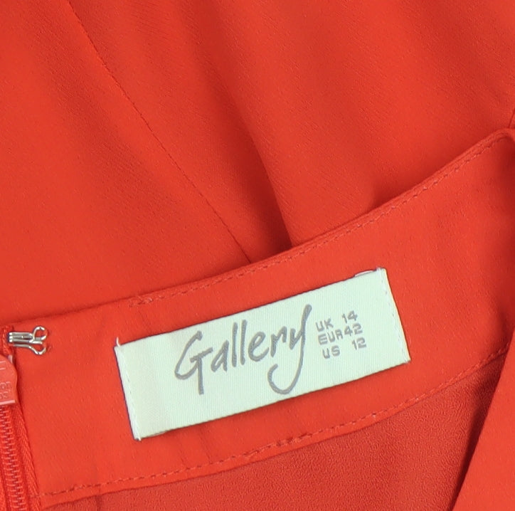 Gallery Women Red Sleeveless Sheath Knee Length Dress UK 14