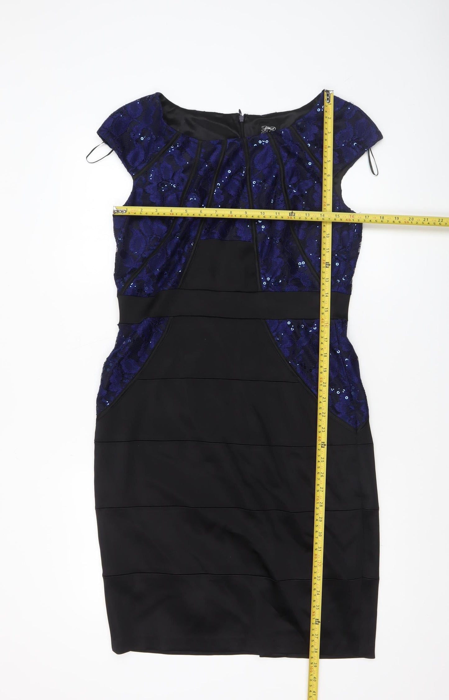 Jax Women's Black Sequin Sheath Dress Size 12 Elegant Partywear