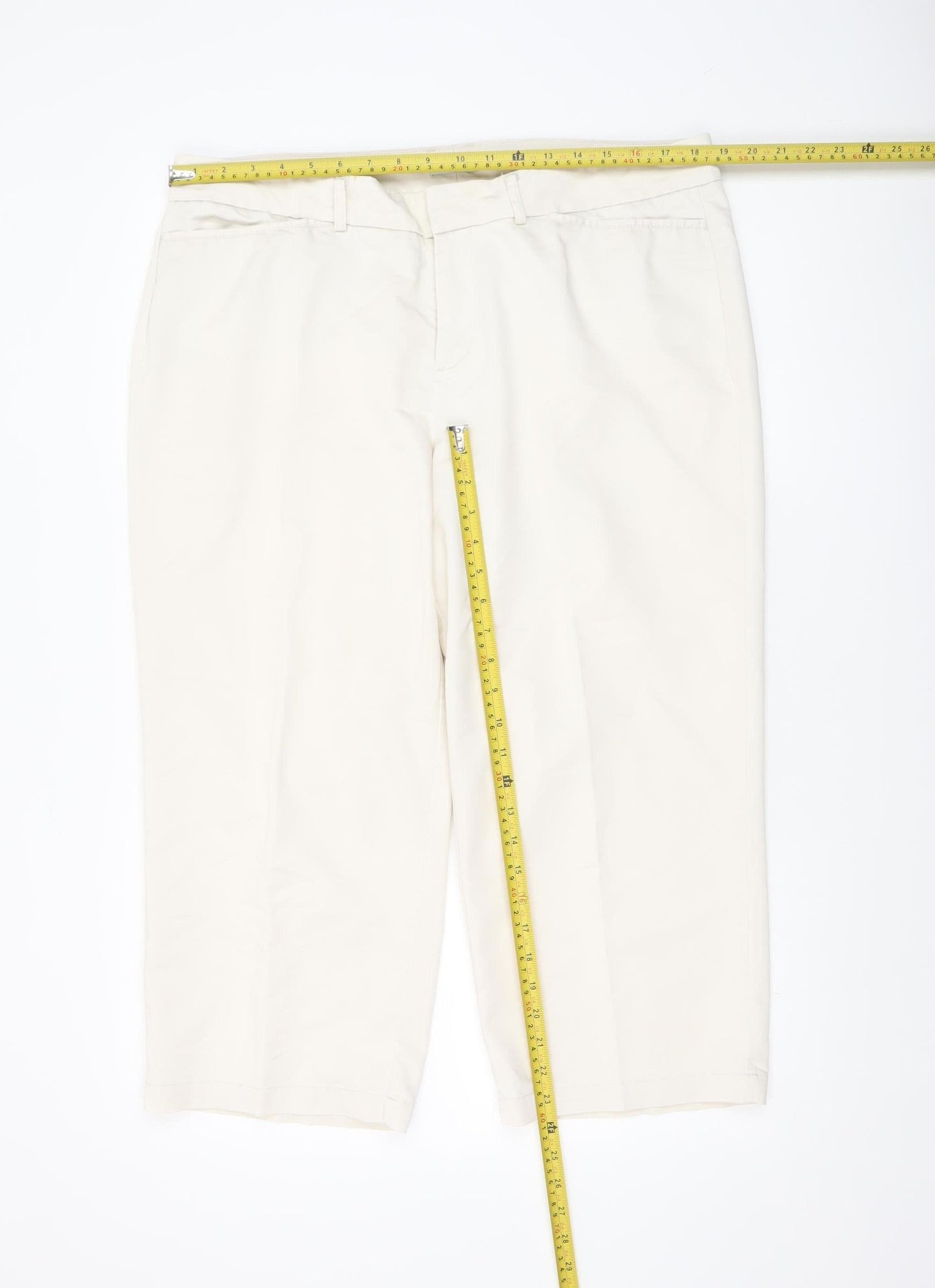 Dockers Women's Ivory Size 16 Cropped Cotton Stretch Trousers