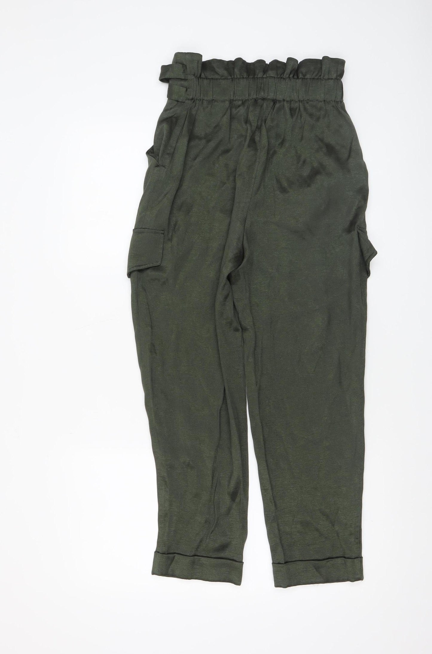 River Island Women’s Green Paperbag Cargo Trousers Size 6