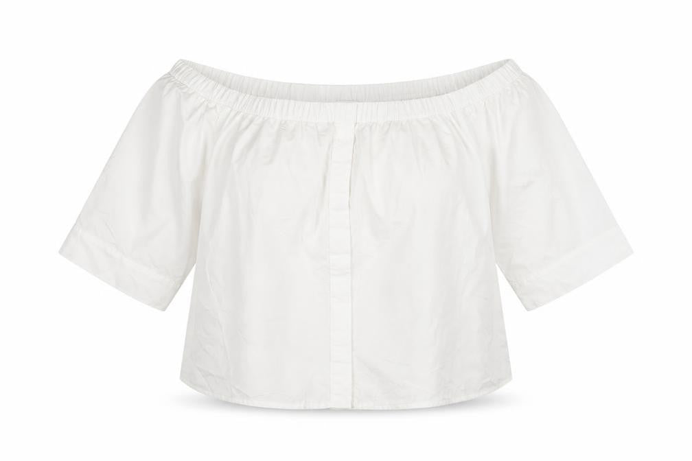Whistles Women’s White Off-Shoulder Blouse Size 14 Cotton Summer Top