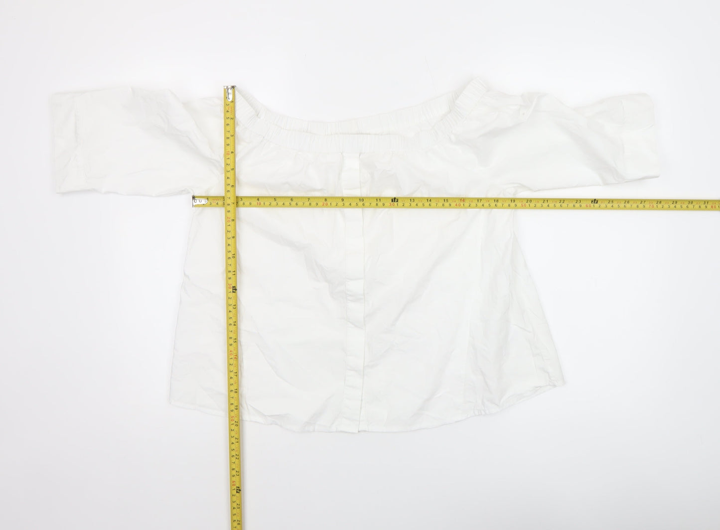 Whistles Women’s White Off-Shoulder Blouse Size 14 Cotton Summer Top