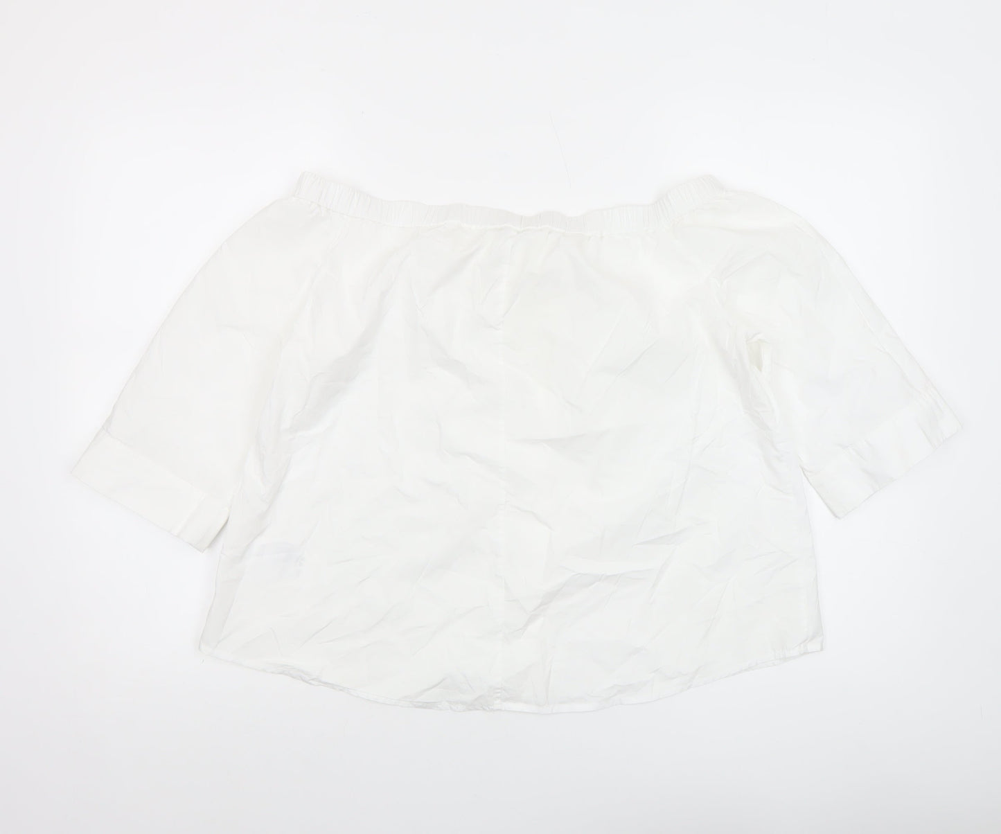 Whistles Women’s White Off-Shoulder Blouse Size 14 Cotton Summer Top