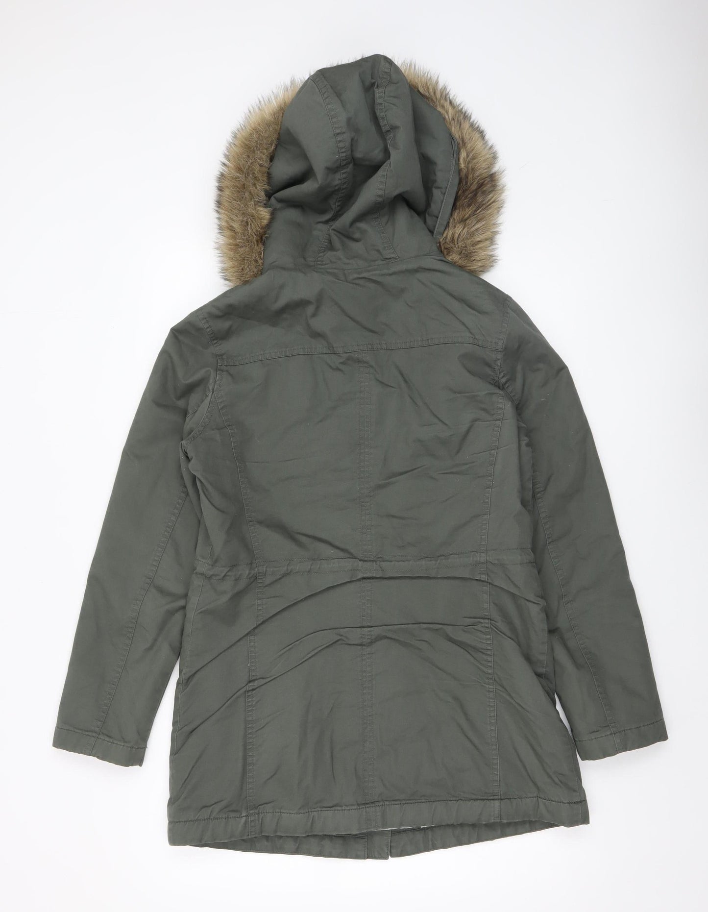 Gap Women's Green Fur Trim Hooded Parka Coat Size S