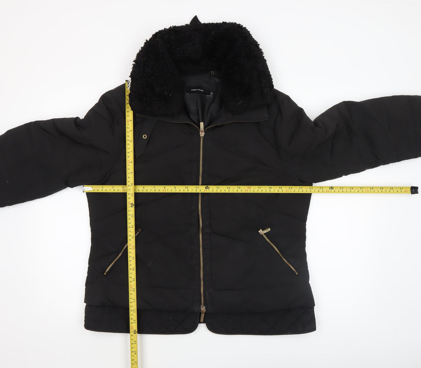Karen Millen Women's Black Size 16 Quilted Puffer Jacket