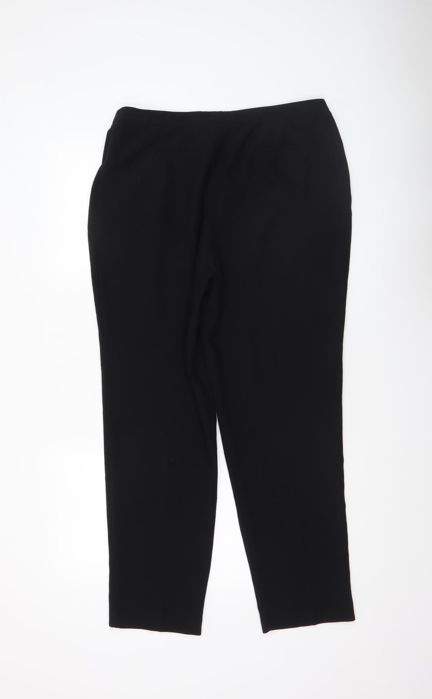 Anthology Women’s Black Tapered Zip Pocket Trousers Size 14