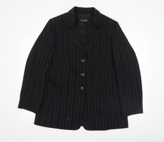 Gil Bret Women’s Black Pinstripe Blazer UK 14 Classic Fit Lined