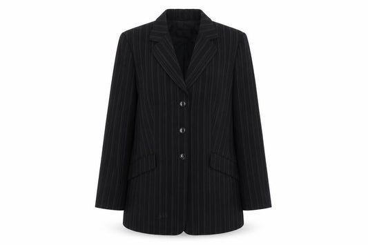 Gil Bret Women’s Black Pinstripe Blazer UK 14 Classic Fit Lined