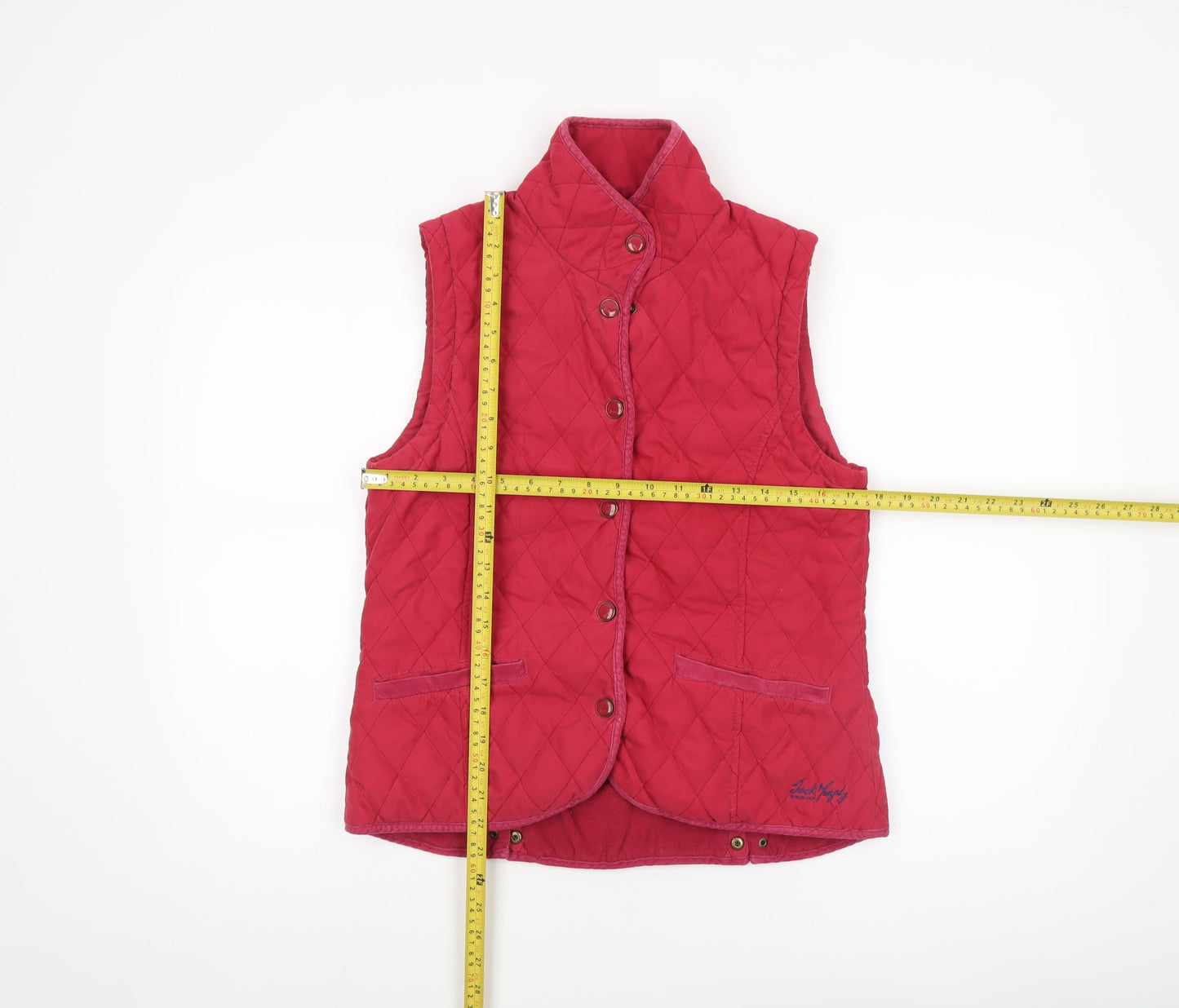 Jack Murphy Women's Red Quilted Waistcoat UK 10 Heritage Style
