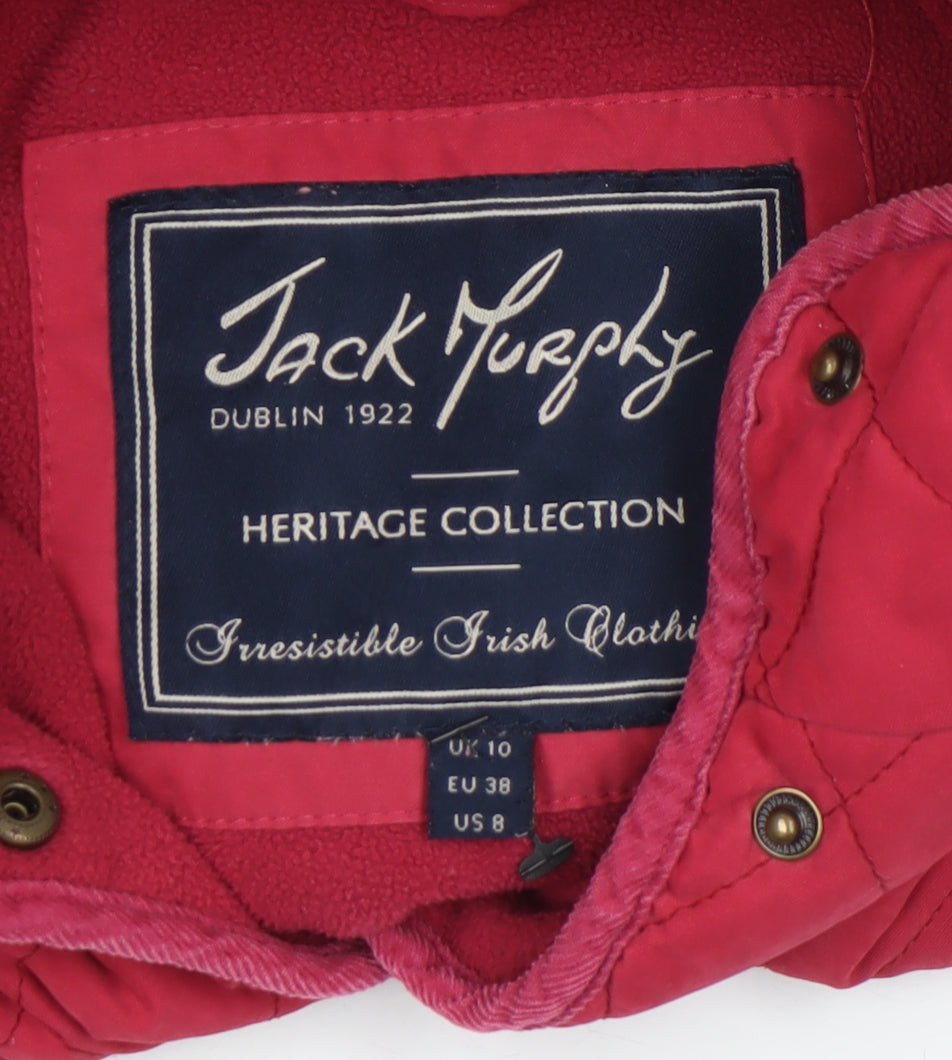 Jack Murphy Women's Red Quilted Waistcoat UK 10 Heritage Style