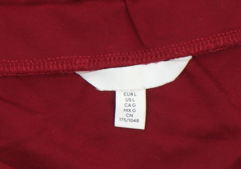 H&M Women’s Red Off Shoulder Jersey T-Shirt Size 14
