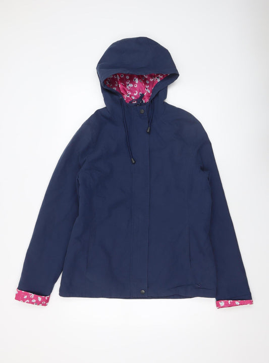 Tulchan Womens Blue Waterproof Hooded Rain Jacket Size 12
