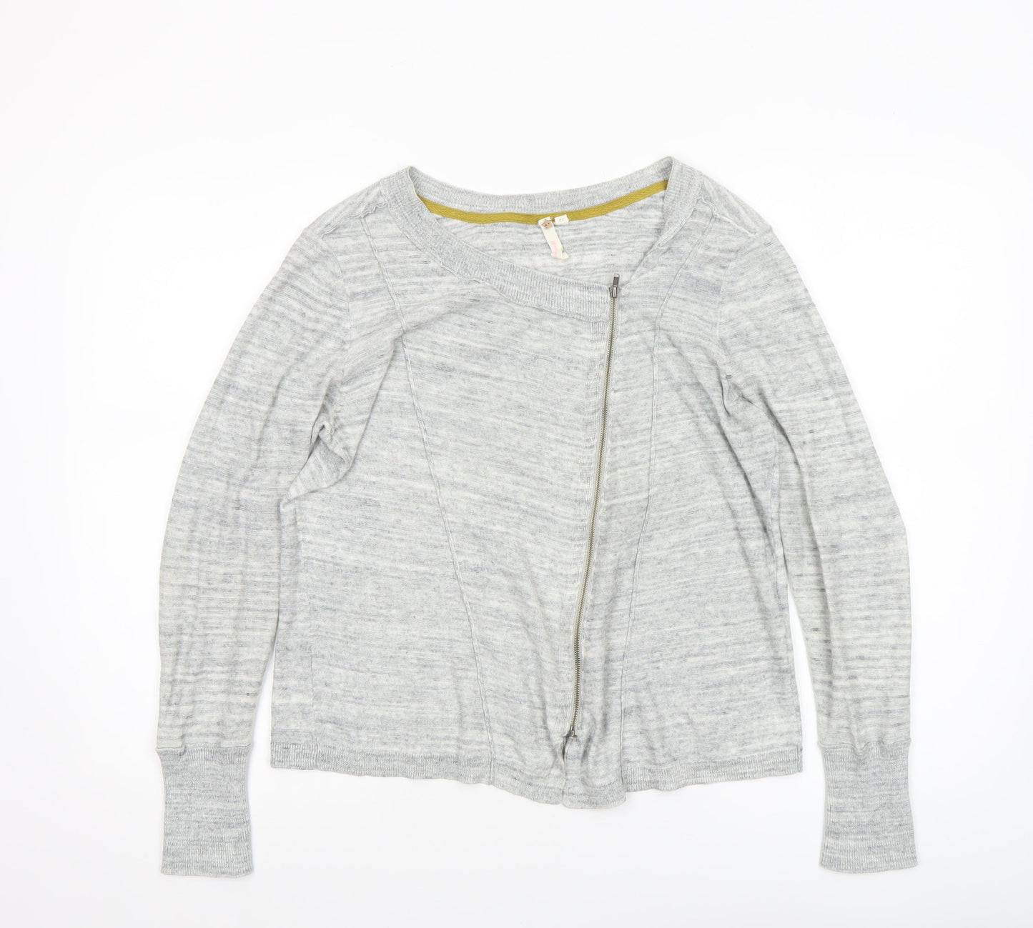 Hush Women’s Grey Full Zip Cotton Knit Jumper Size 12