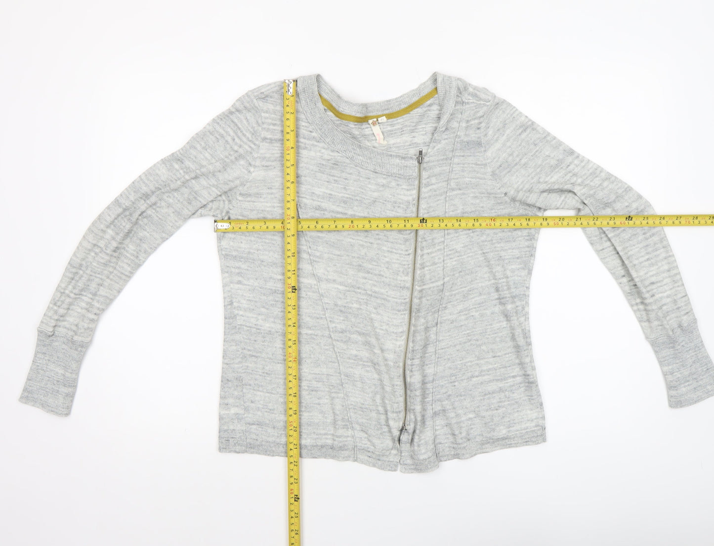 Hush Women’s Grey Full Zip Cotton Knit Jumper Size 12