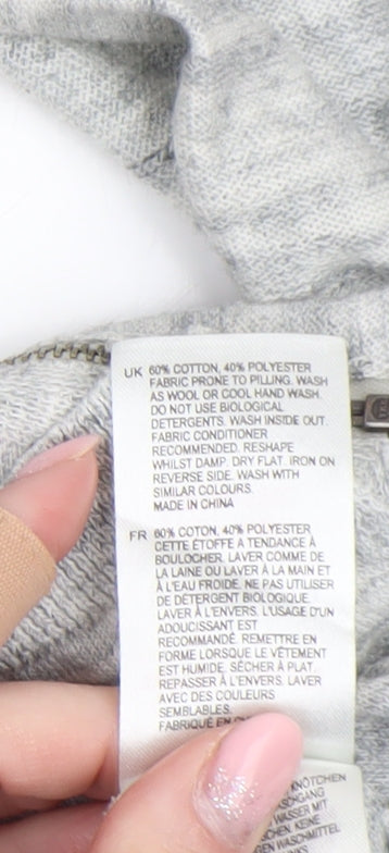 Hush Women’s Grey Full Zip Cotton Knit Jumper Size 12