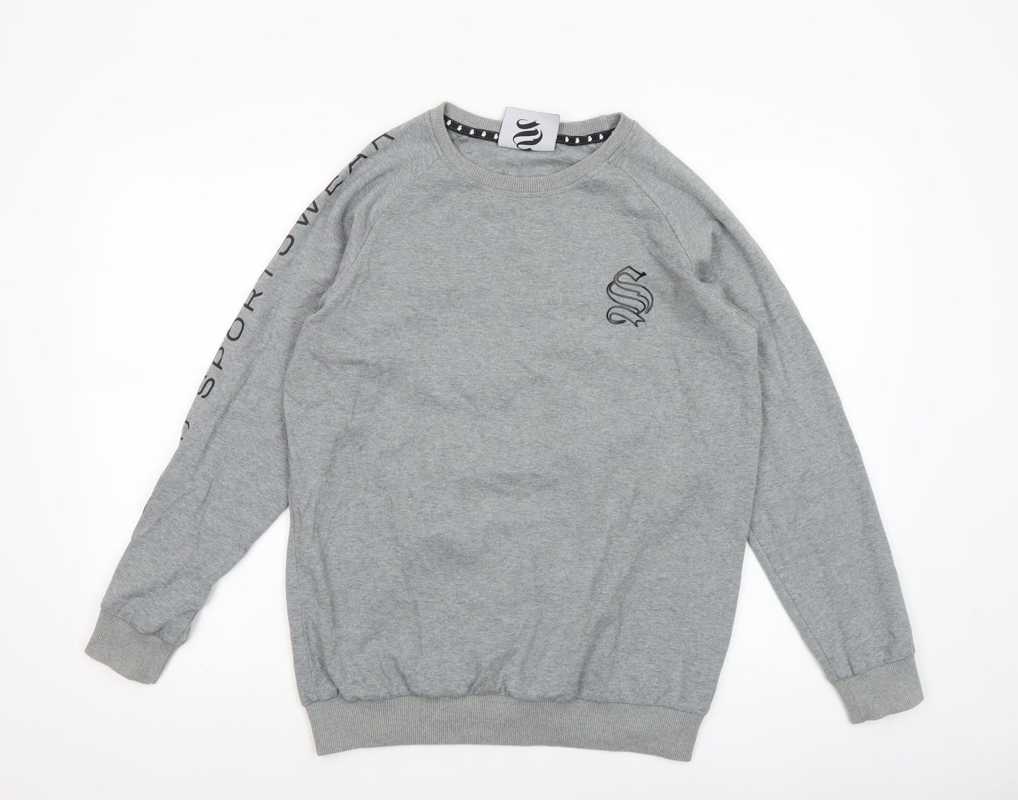 Sinners Attire Men's Grey Crew Neck Logo Sweatshirt Size S