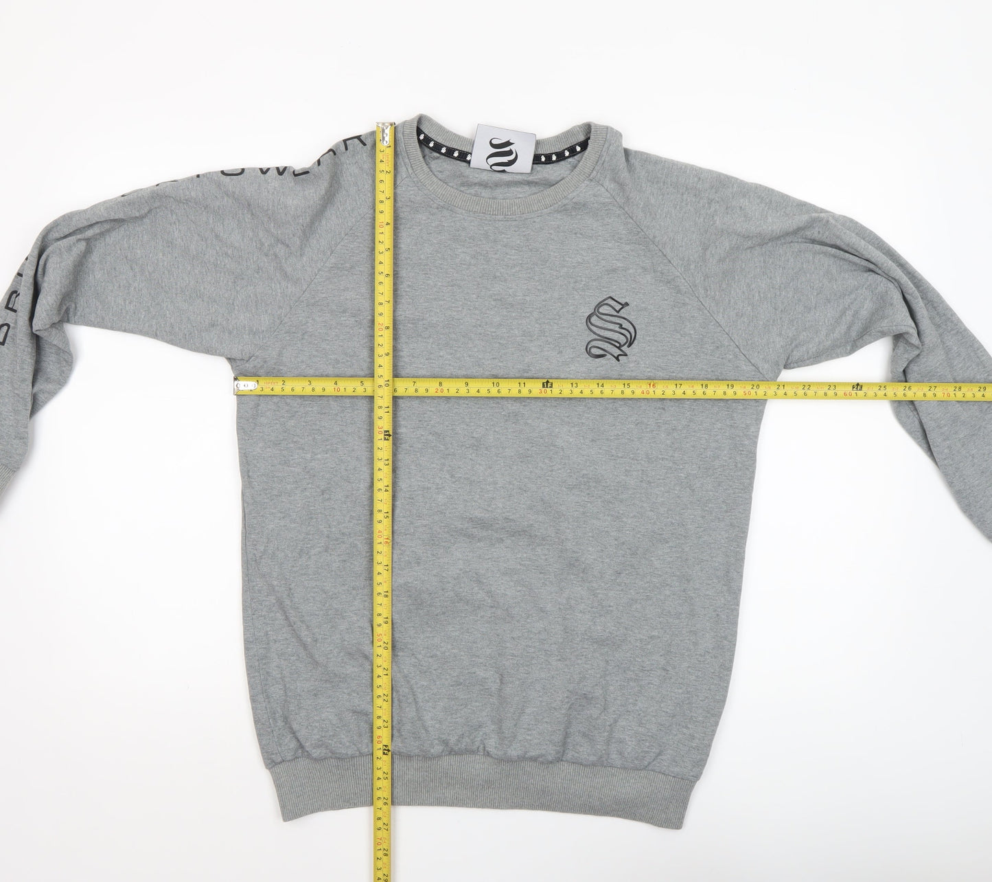 Sinners Attire Men's Grey Crew Neck Logo Sweatshirt Size S