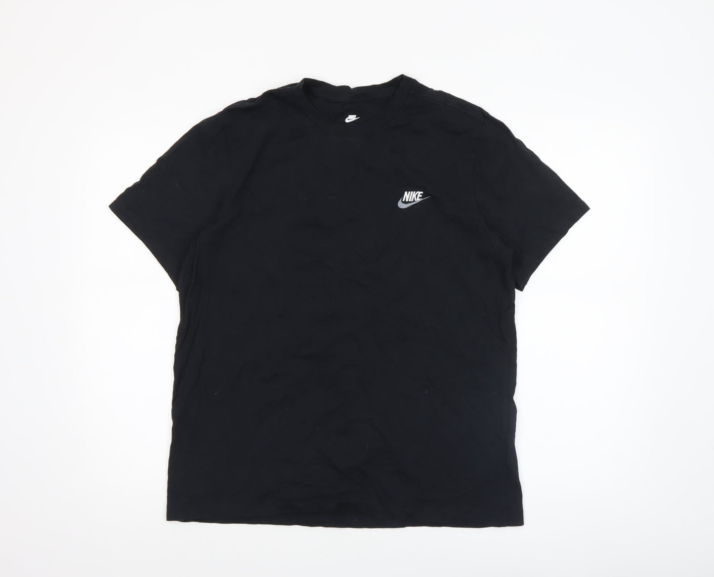 Nike Men's Black Cotton Sports T-Shirt L Regular Fit
