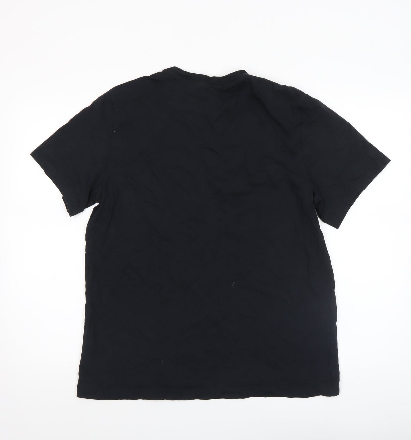 Nike Men's Black Cotton Sports T-Shirt L Regular Fit