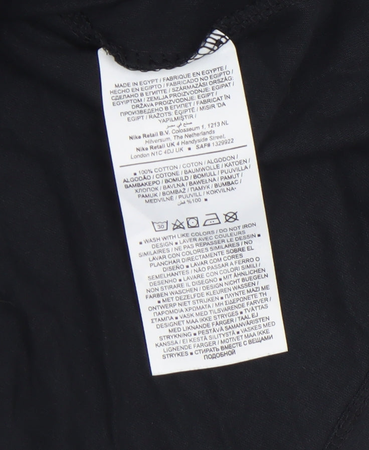 Nike Men's Black Cotton Sports T-Shirt L Regular Fit