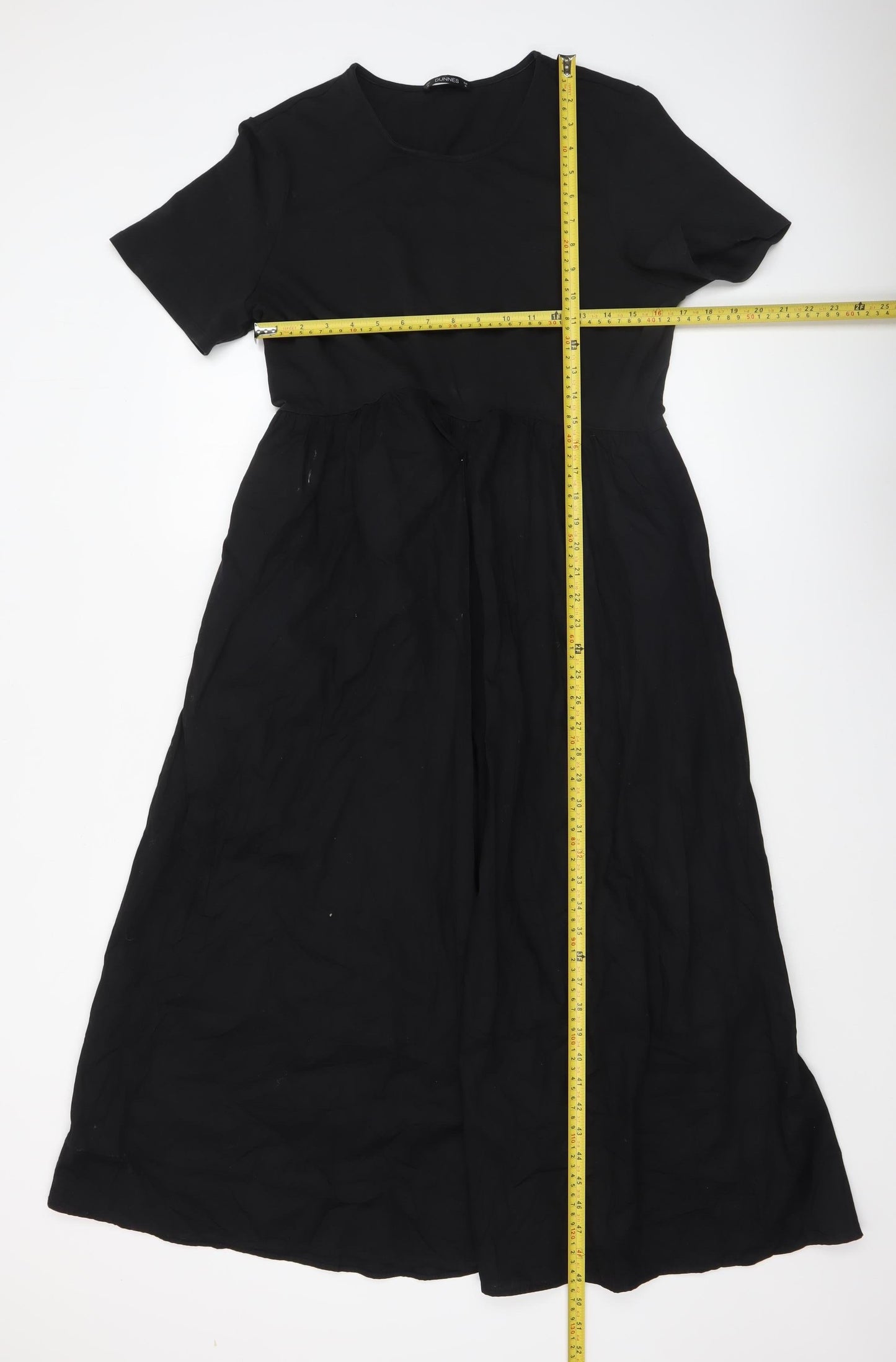Dunnes Women Black Fit & Flare Midi Dress Size M